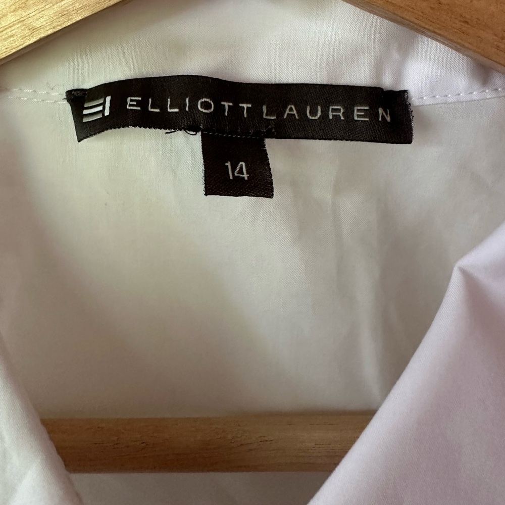 Elliott Lauren White cut out Eyelet Front Tunic Blouse Shirt - Picture 6 of 10